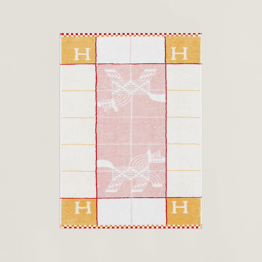 Serviette de toilette Animaux Nattés - Rose | Hermès Belgique